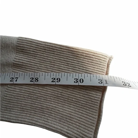 Lou & Grey V-Neck Tunic Sweater L Oatmeal Beige Oversized 100% Cotton EUC - Picture 15 of 15